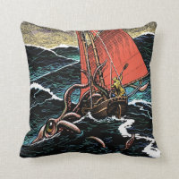 Giant Squid Throw Pillow
