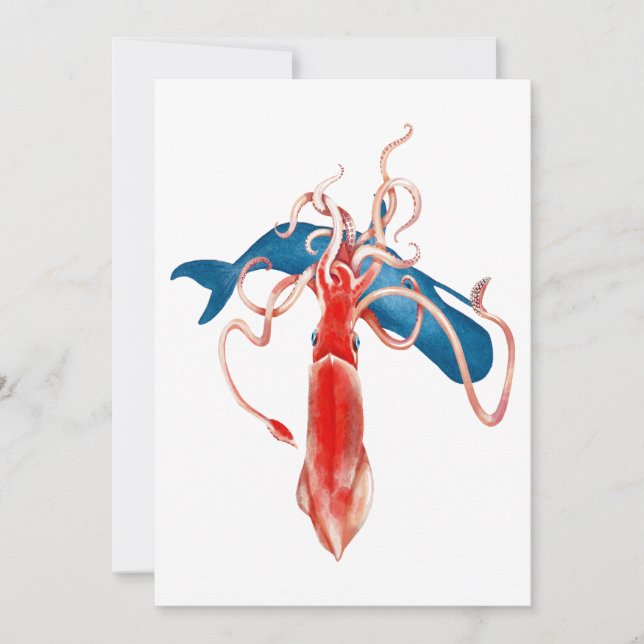 Giant Squid vs. Whale Holiday Card (Front)
