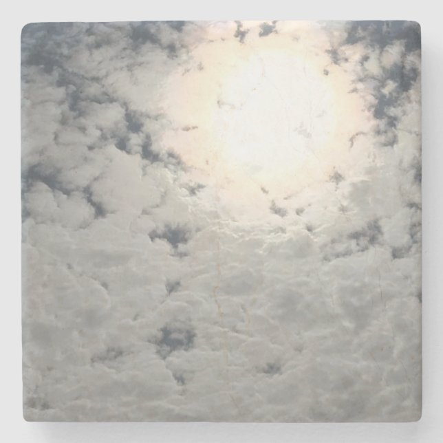 GIANT SUNBURST AND CLOUDS STONE COASTER (Front)