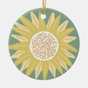 Giant Sunflower Ceramic Tree Decoration