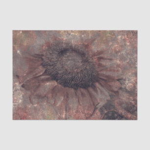 Giant Sunflowers Vintage Brown Texture Decoupage Tissue Paper