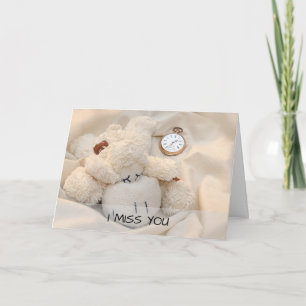 Giant Teddy Bear I Miss You Card