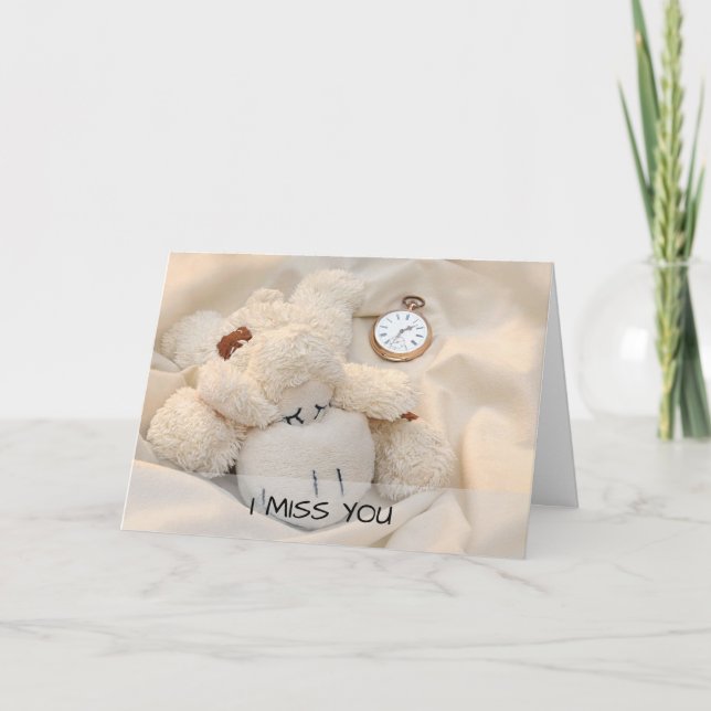 Giant Teddy Bear I Miss You Card (Front)