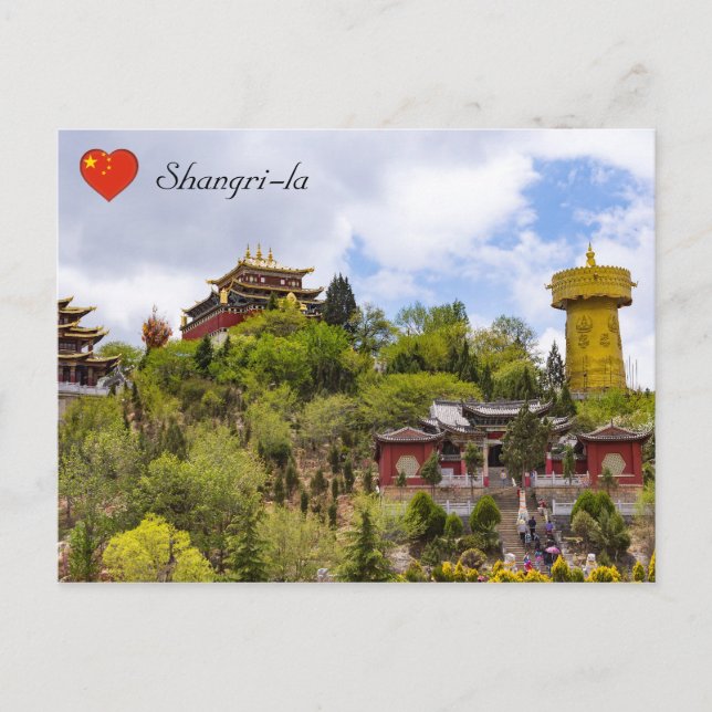 Giant tibetan prayer wheel in Shangri-la - Yunnan Postcard (Front)