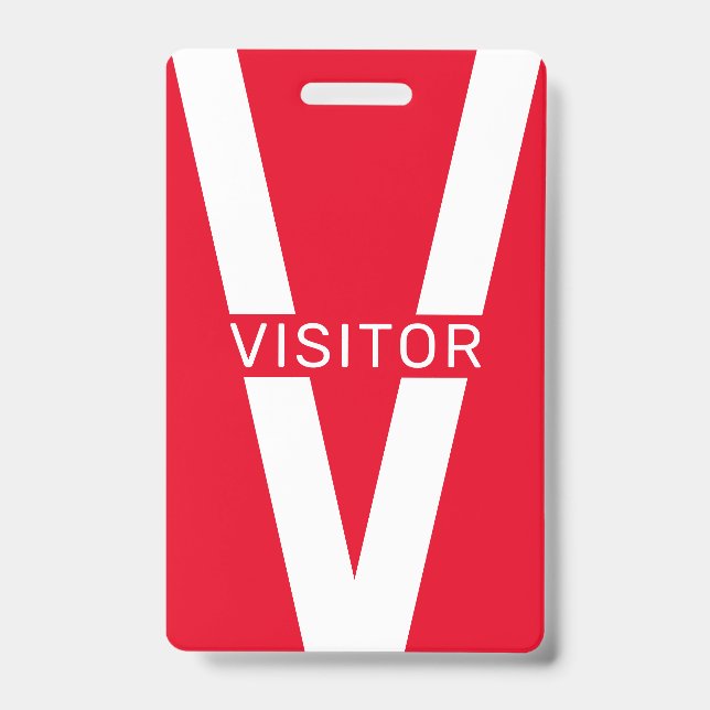 Giant V letter visitors badge ID Badge (Front)