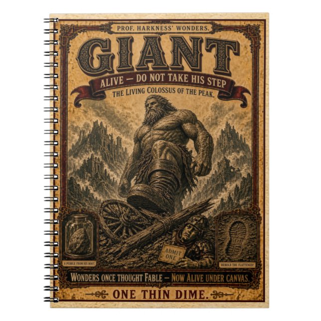 Giant, Vintage Circus Monster Notebook (Front)