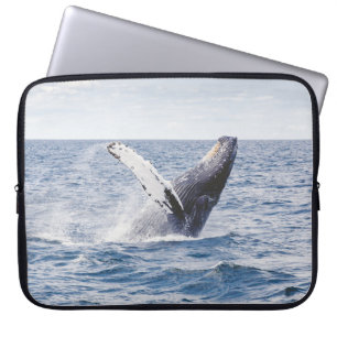 Giant Whale Jumps Out Of Ocean Laptop Sleeve