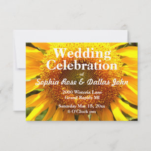 Giant yellow mammoth Sunflower Invitation