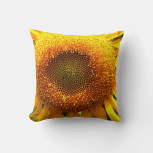 Giant yellow mammoth sunflower photo cushion
