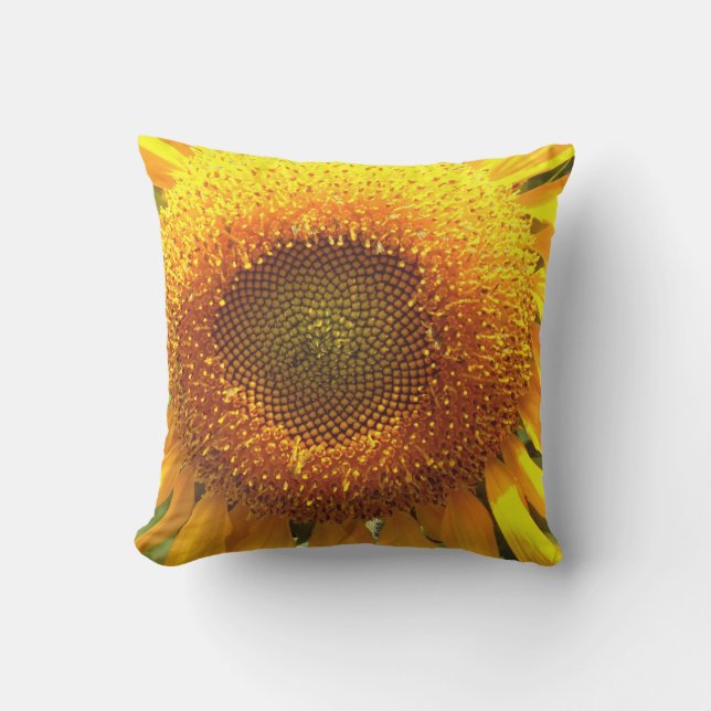 Giant yellow  Sunflower pattern   Cushion (Front)
