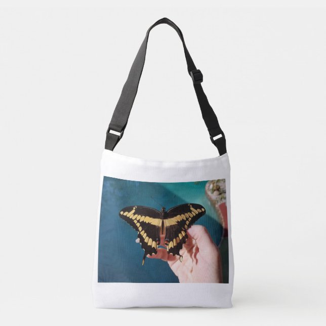 Giant Yellow Swallowtail Butterfly Crossbody Bag (Front)