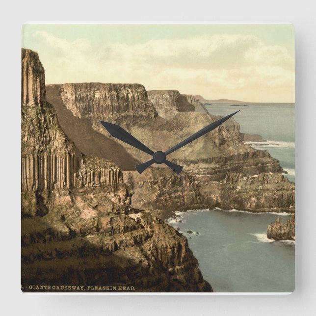 Giant's Causeway clock, Pleaskin Head, Co. Antrim Square Wall Clock (Front)