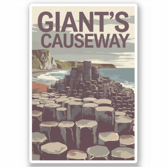Giant's Causeway Ireland Illustration Travel Art (Front)