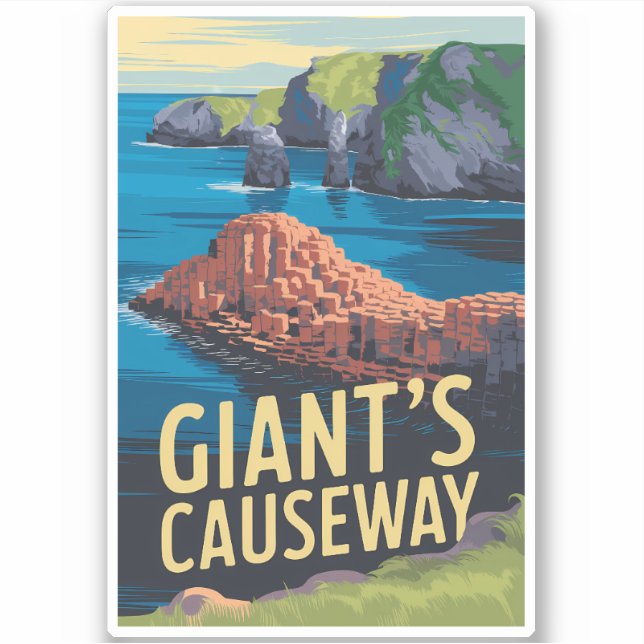Giant's Causeway Ireland Travel Art Vintage (Front)