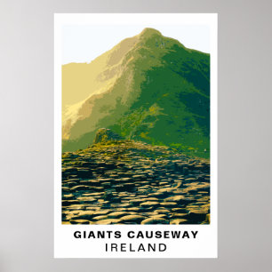 Giant's Causeway Ireland Vintage Travel Art Poster
