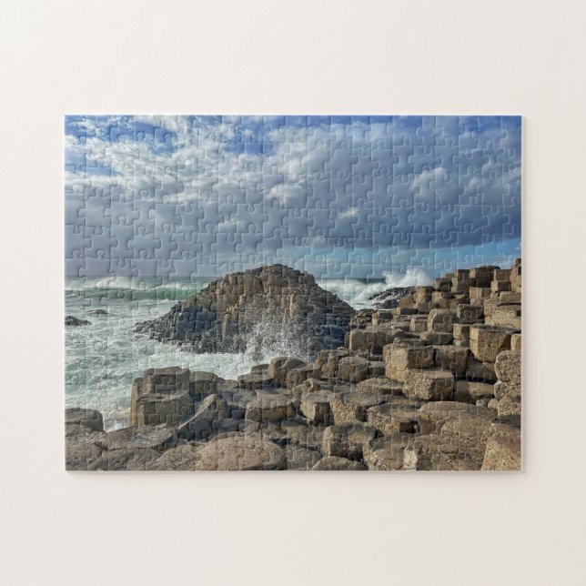 Giants Causeway + Moody Sky in Northern Ireland Jigsaw Puzzle (Horizontal)