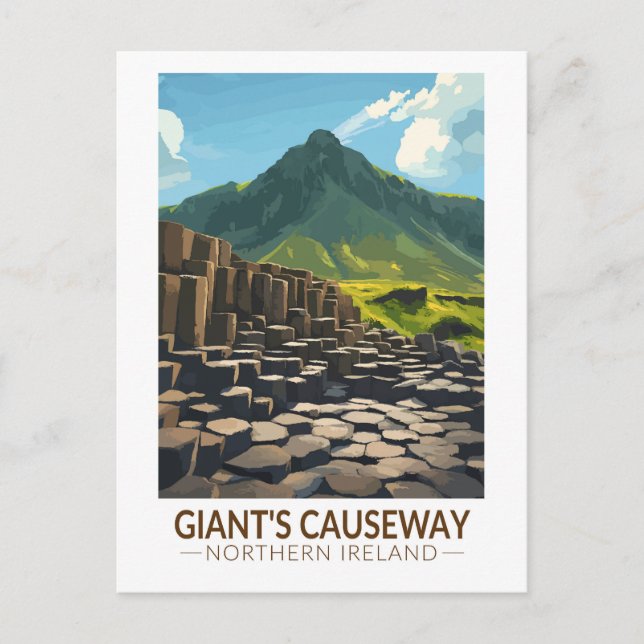 Giant's Causeway Northern Ireland Illustration Postcard (Front)