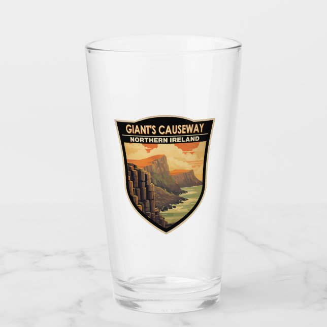 Giants Causeway Northern Ireland Travel Vintage Glass (Front)