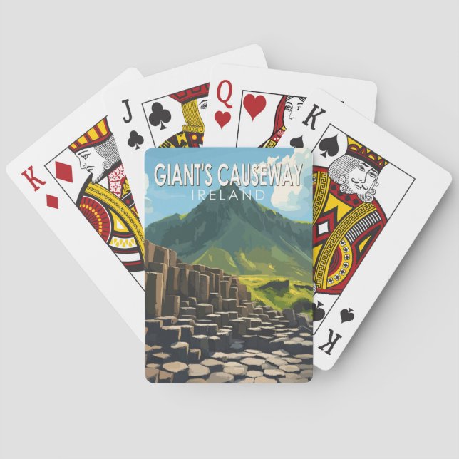 Giant's Causeway Travel Art Vintage Playing Cards (Back)