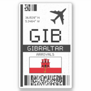 GIB Gibraltar Boarding Pass - Airport Travel