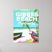 Gibbes Beach Barbados vacation poster