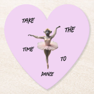 Gibbon Ballet Dancer In A Tutu, Paper Coaster