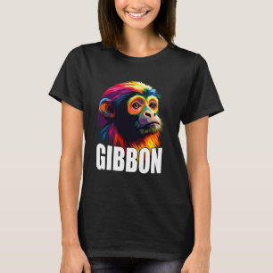 Gibbon Face Colourful Monkey Animal Lover Men Wome T-Shirt