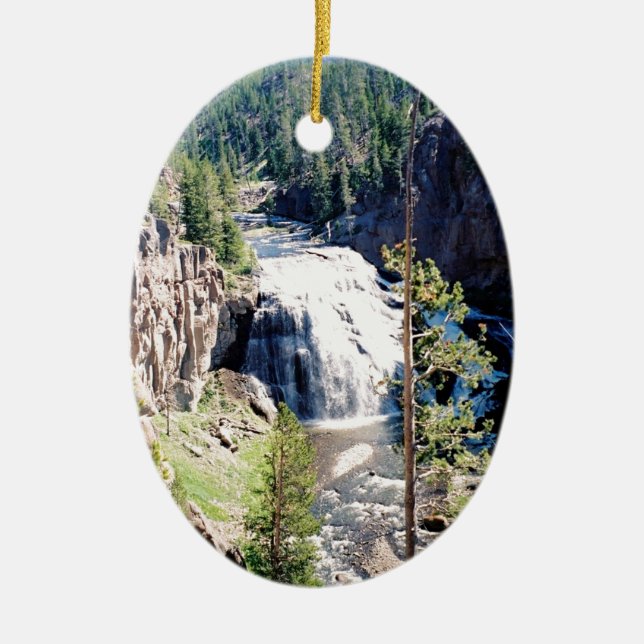 Gibbon Falls Ceramic Tree Decoration (Front)