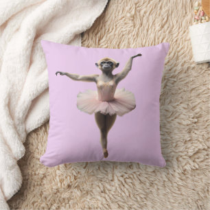 Gibbon Monkey Ballet Dancer In A Tutu, Cushion