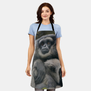 Gibbon Shelter – Emotional Wildlife Portrait Apron