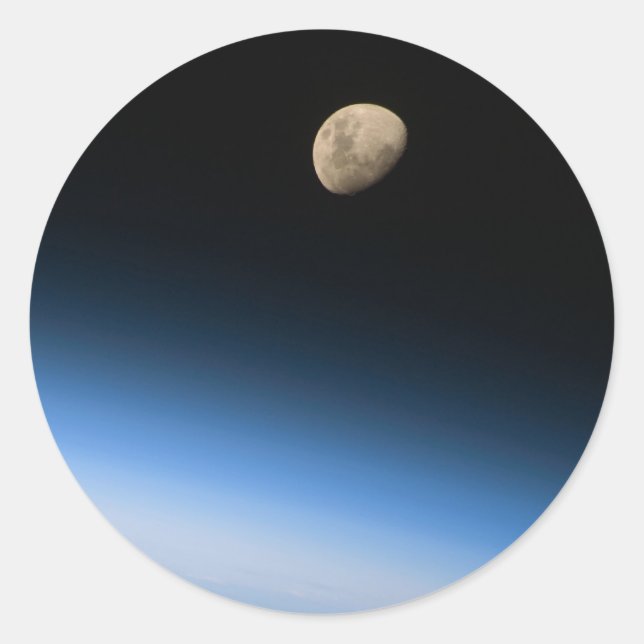 Gibbous Moon from Orbit Sticker (Front)
