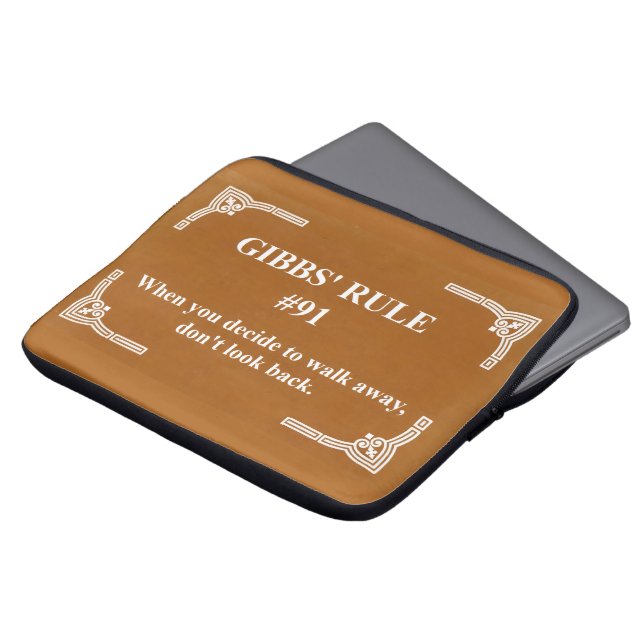 Gibbs' rule 91 laptop sleeve (Front Top)