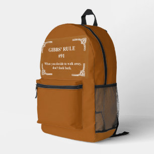 Gibbs' rule 91 printed backpack