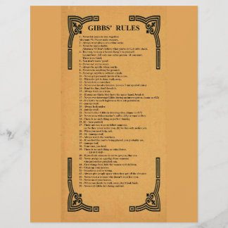 Gibbs' rules flyer