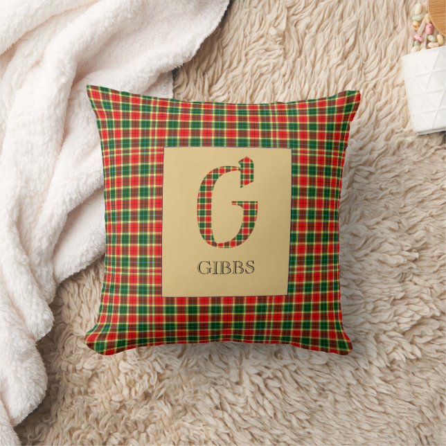 Gibbs Tartan Monogram G  Cushion (Blanket)