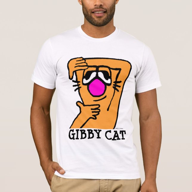 GIBBY CAT funny T-shirts, 80s STRIKE A POSE T-Shirt (Front)