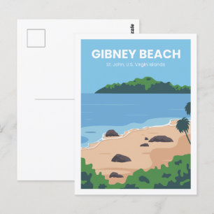 Gibney Beach Famous Travel Place Illustration Postcard