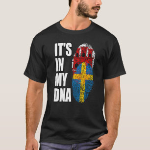 Gibraltar And Swedish Mix DNA Flag Heritage T-Shirt