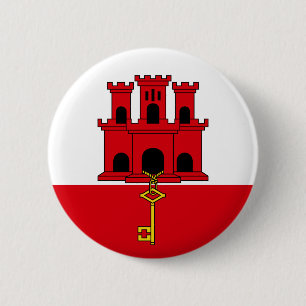 Gibraltar Flag 6 Cm Round Badge