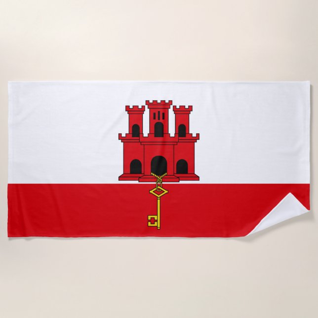 Gibraltar Flag Beach Towel (Front)