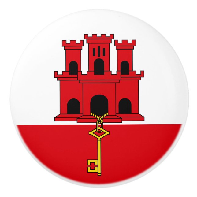 Gibraltar Flag Ceramic Knob (Front)