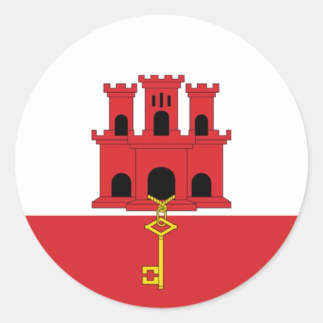 Gibraltar Flag Classic Round Sticker (Front)