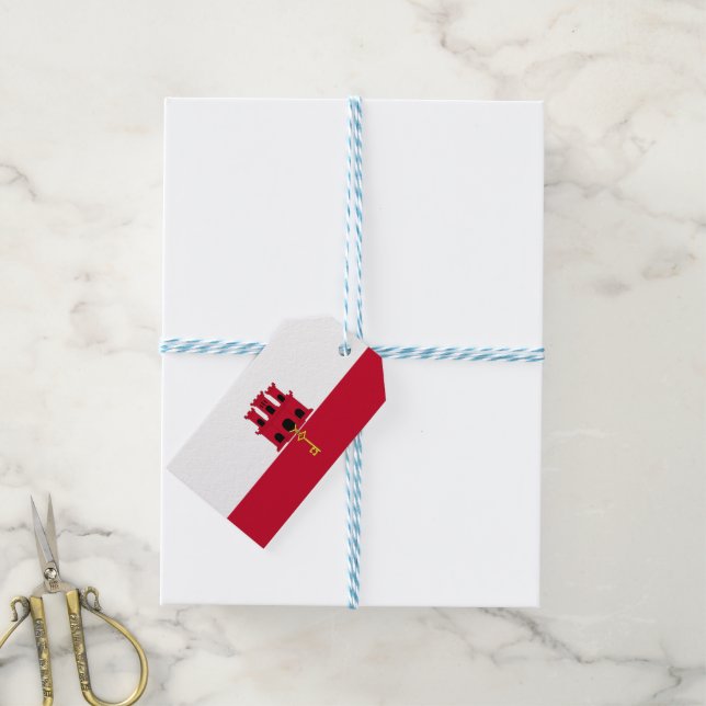 Gibraltar flag gift tags (With Twine)