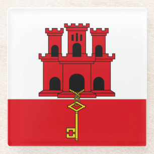 Gibraltar Flag Glass Coaster