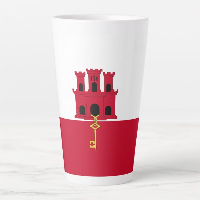 Gibraltar flag latte mug (Front)