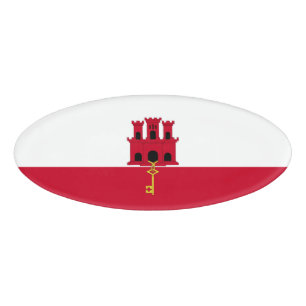 Gibraltar flag name tag