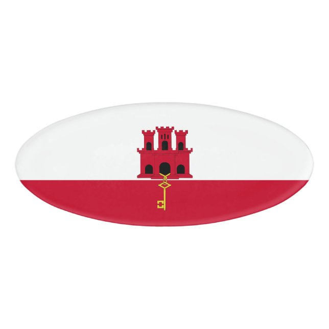 Gibraltar flag name tag (Front)