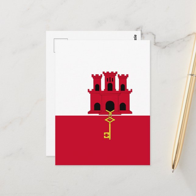 Gibraltar flag postcard (Front/Back In Situ)