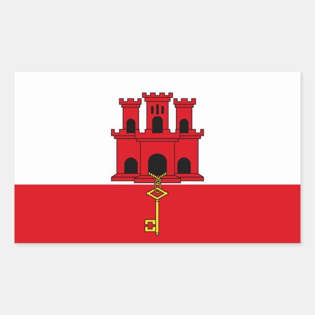 Gibraltar Flag Rectangular Sticker (Front)