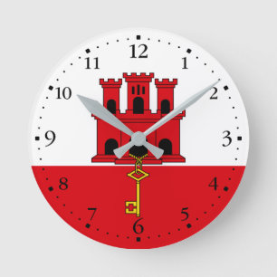 Gibraltar Flag Round Clock